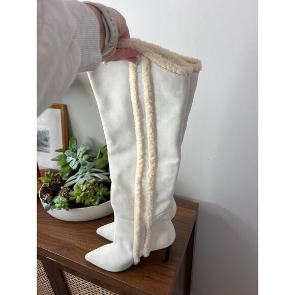 NEW IRO Merak Boot Pull-On Pointed Toe Stiletto Heel Shoes Ecru Cream Size: 7 - Picture 5 of 8